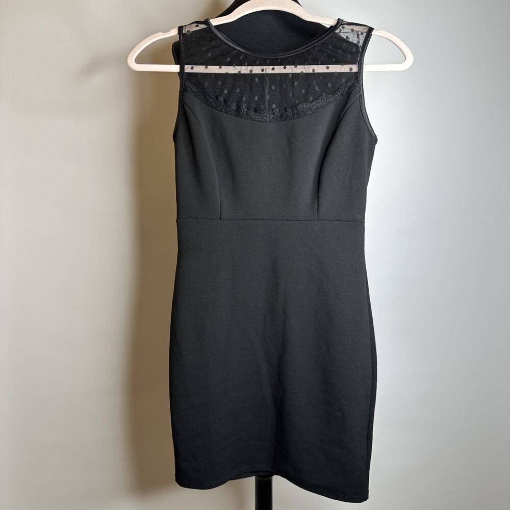 Jump Apparel Little Black Dress LBD Lace High Neck Sz 1/2 Juniors Cocktail Y2K - Picture 10 of 11